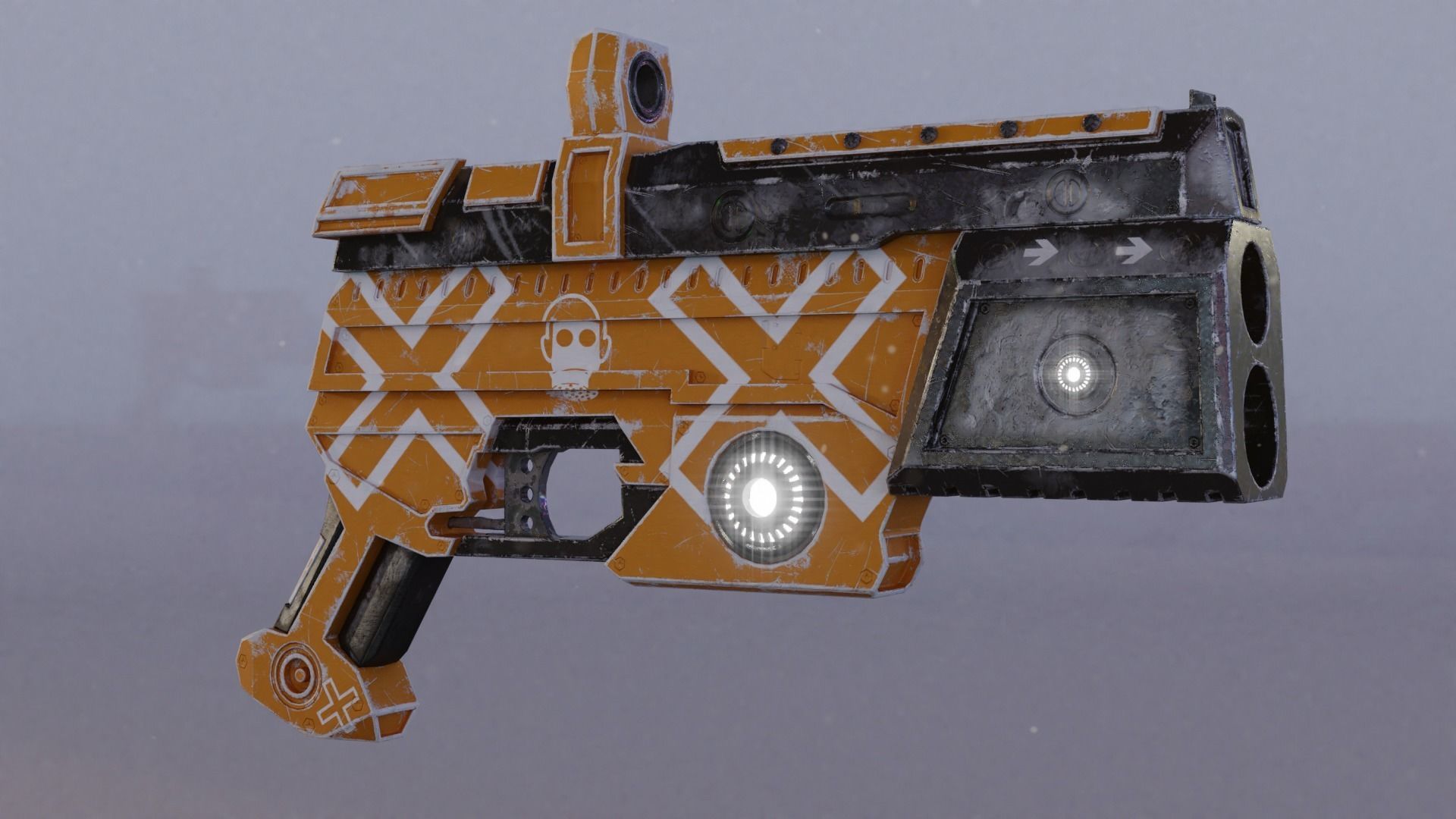 Sci fi Handgun Low-poly 3D model_1