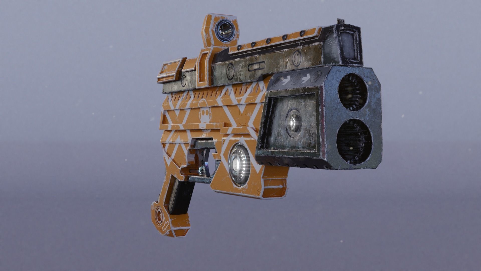 Sci fi Handgun Low-poly 3D model_2