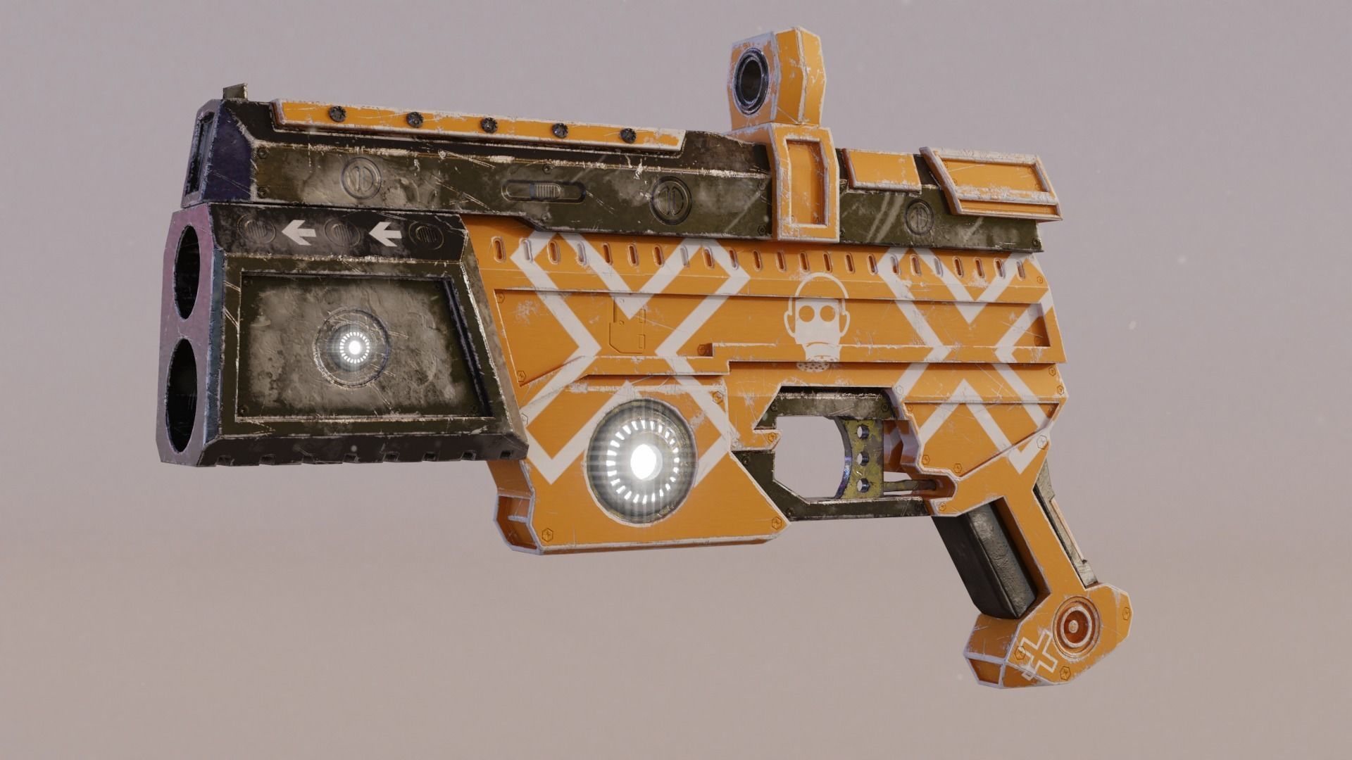 Sci fi Handgun Low-poly 3D model_5