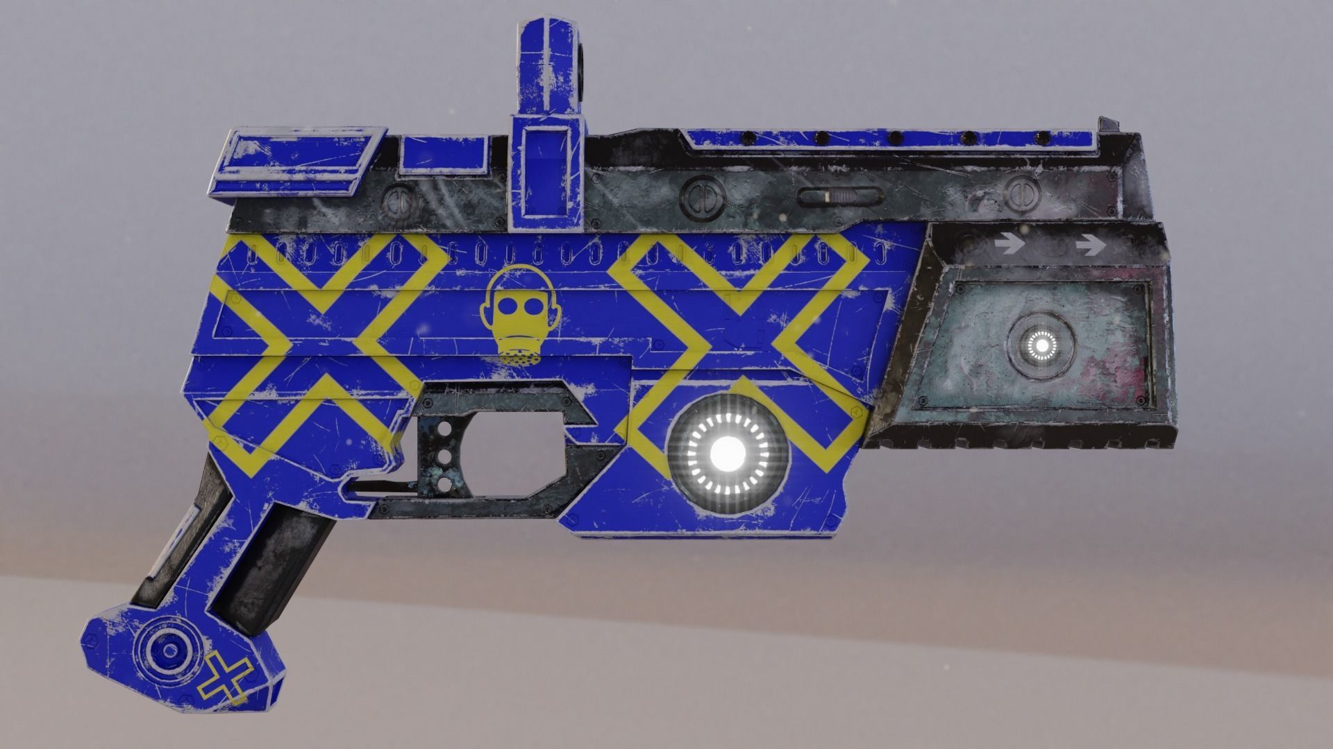 Sci fi Handgun Low-poly 3D model_12