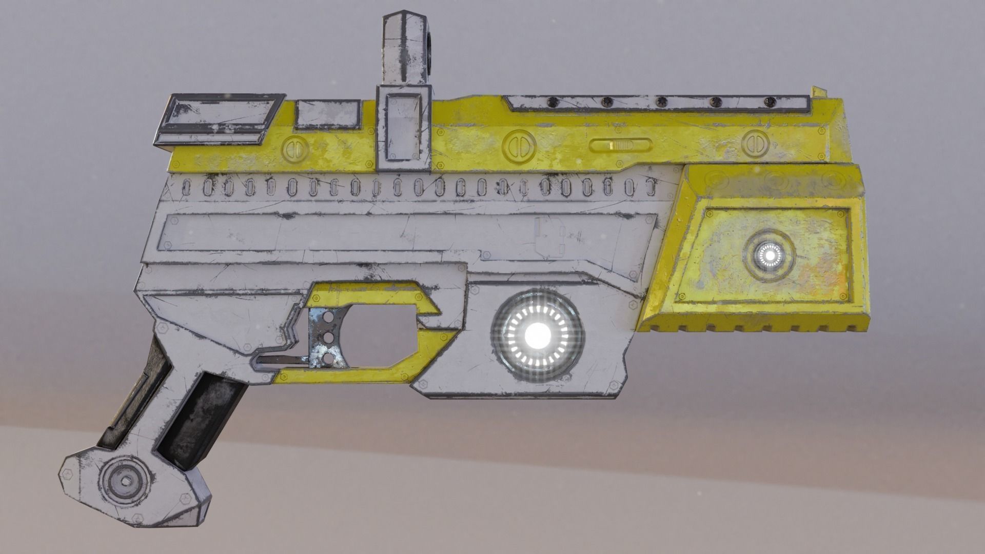 Sci fi Handgun Low-poly 3D model_17