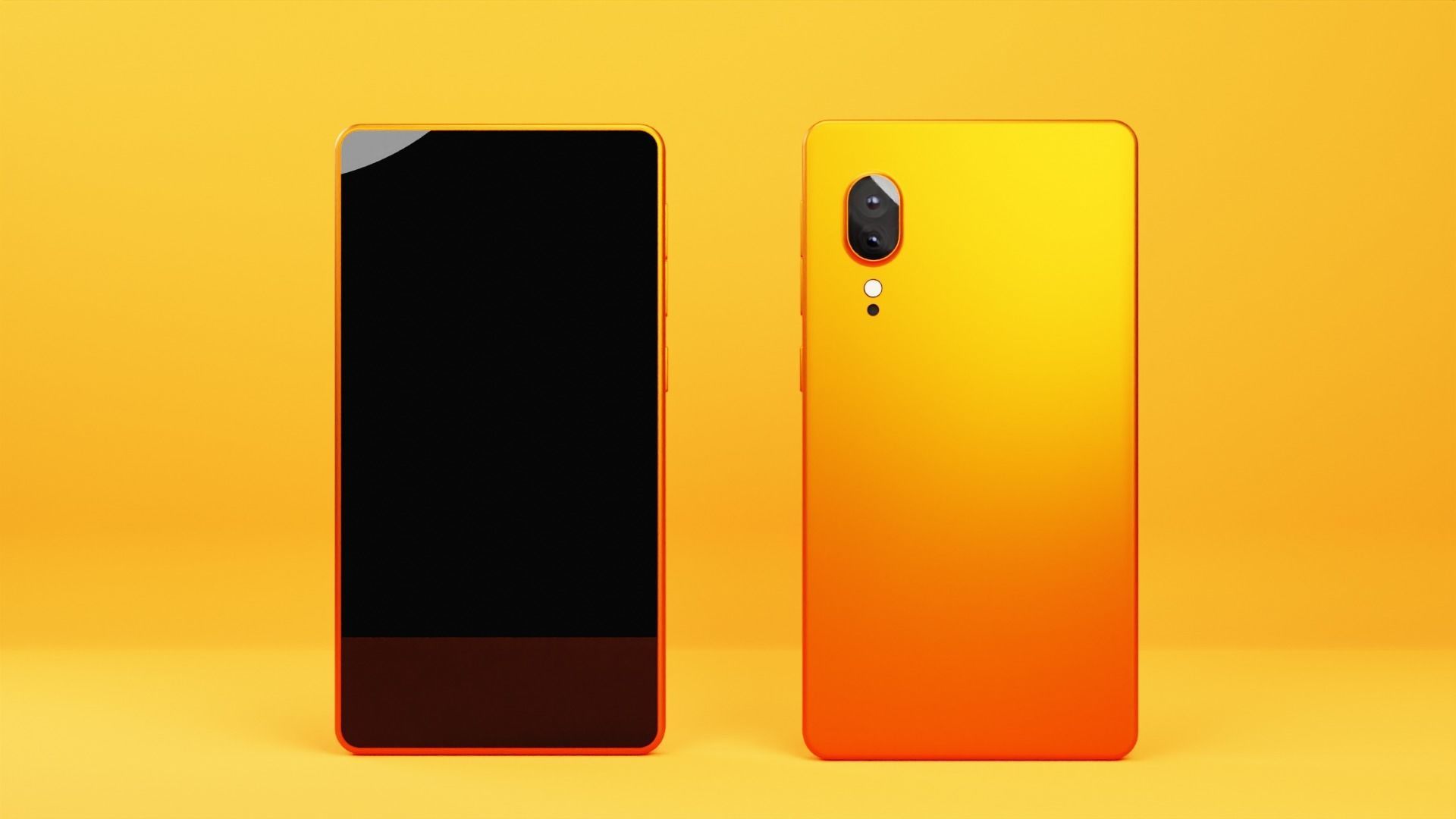 Smartphone 3 different colors Low-poly 3D model_4