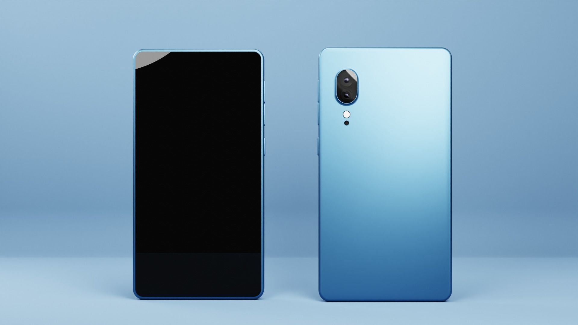 Smartphone 3 different colors Low-poly 3D model_3