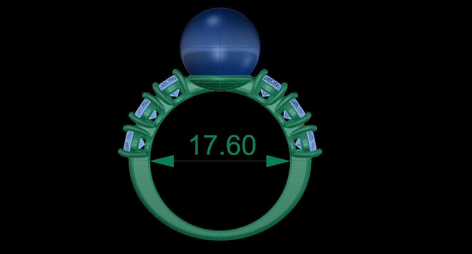 Pearl and Round Gems Ring Closed 3D print model_13