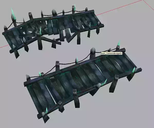 Game Model Arena - rotting wooden bridge 01