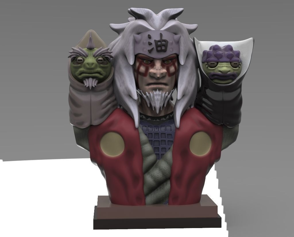 Jiraiaya bust of naruto character 3D print model_1