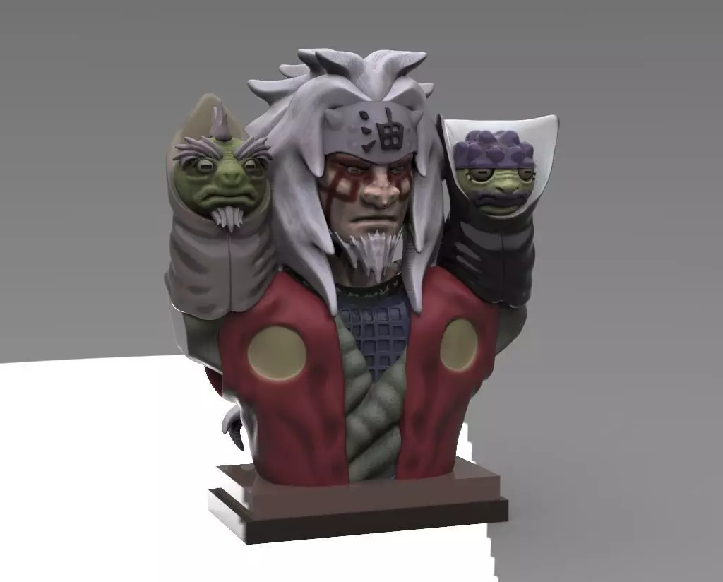 Jiraiaya bust of naruto character 3D print model_0