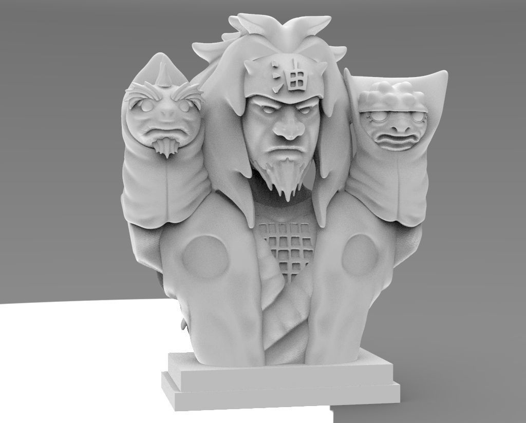 Jiraiaya bust of naruto character 3D print model_2