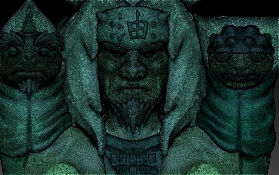 Jiraiaya bust of naruto character 3D print model_6