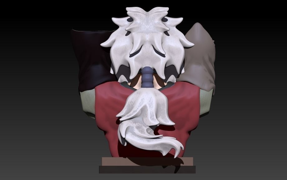 Jiraiaya bust of naruto character 3D print model_4