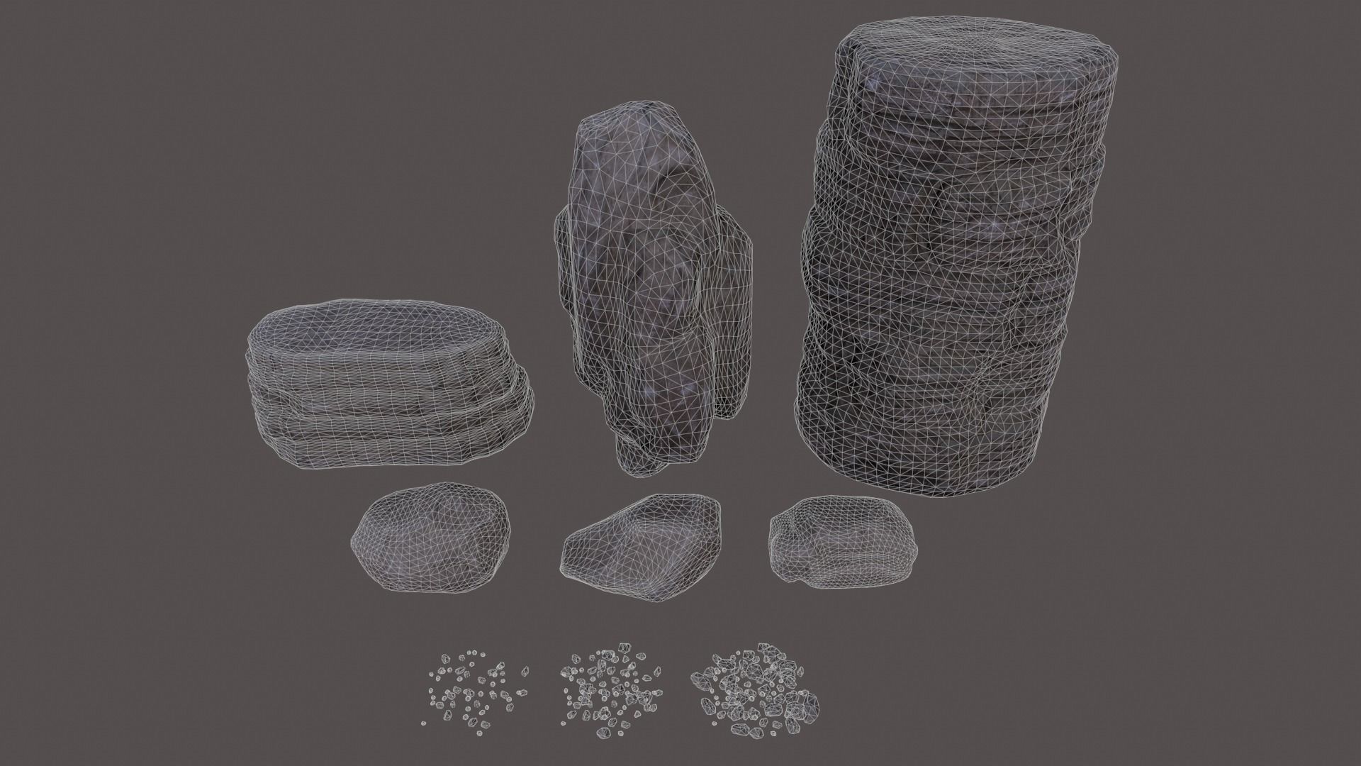 Desert Rocks Low-poly 3D model_2