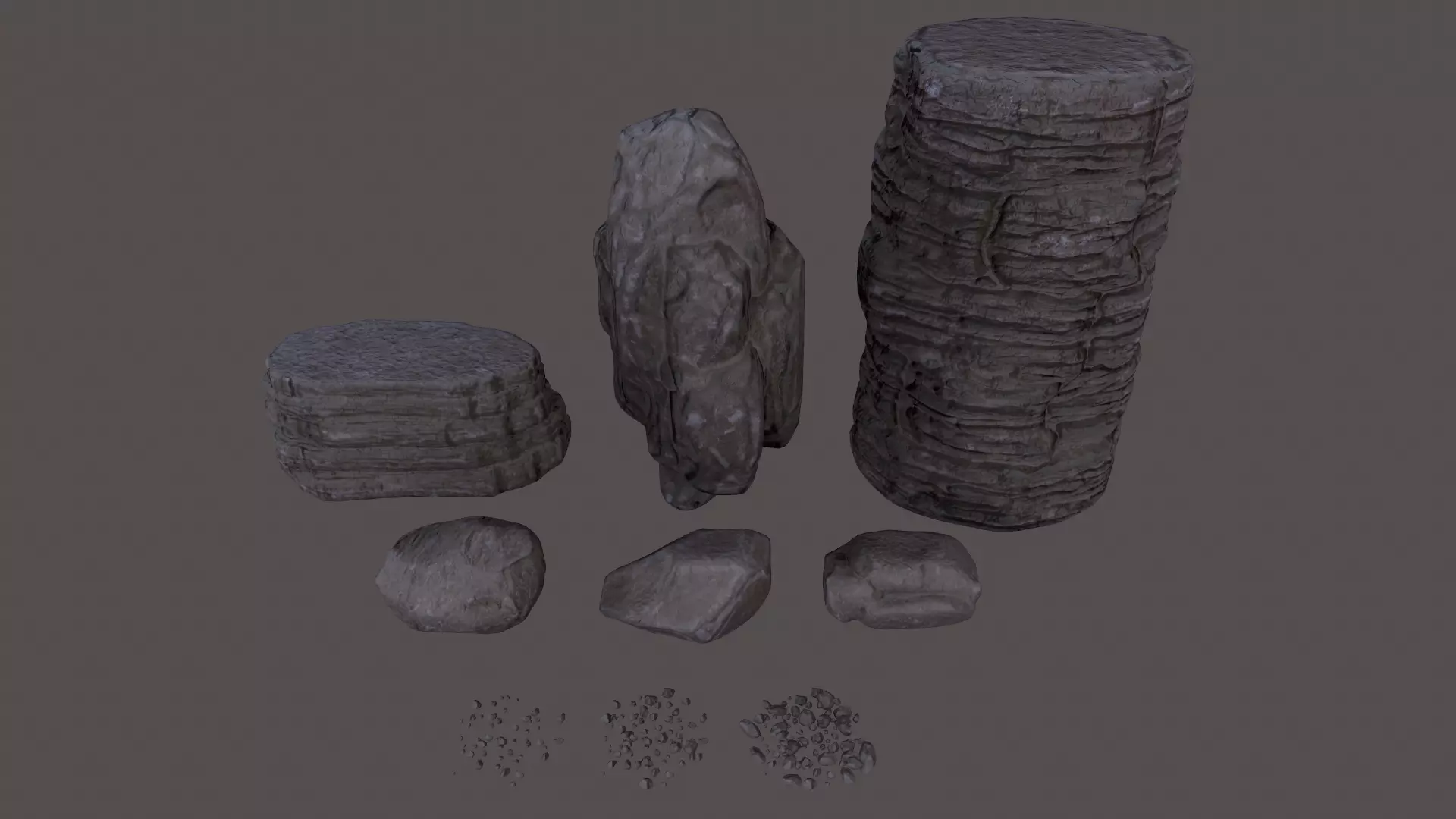 Desert Rocks Low-poly 3D model_0