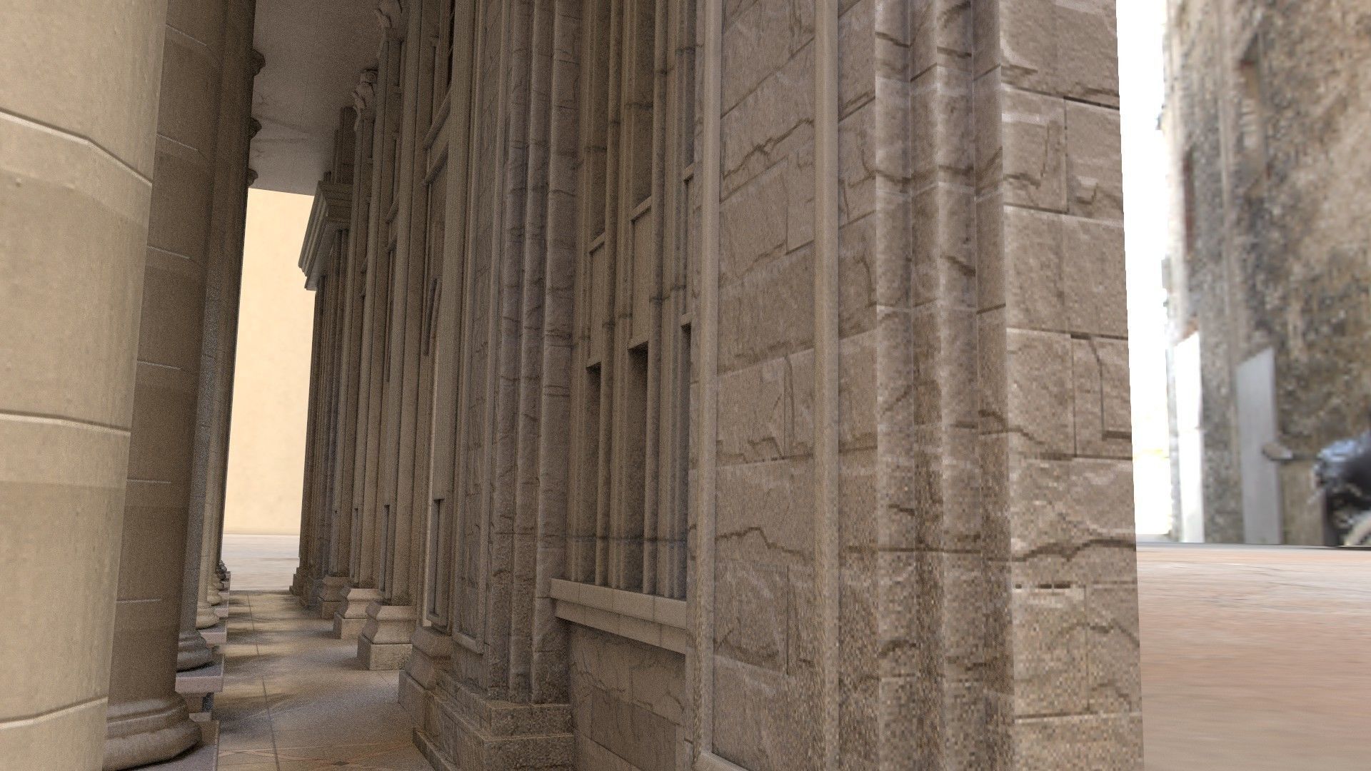 palace bank building Low-poly 3D model_8