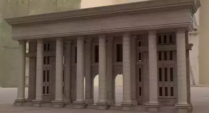 palace bank building Low-poly 3D model