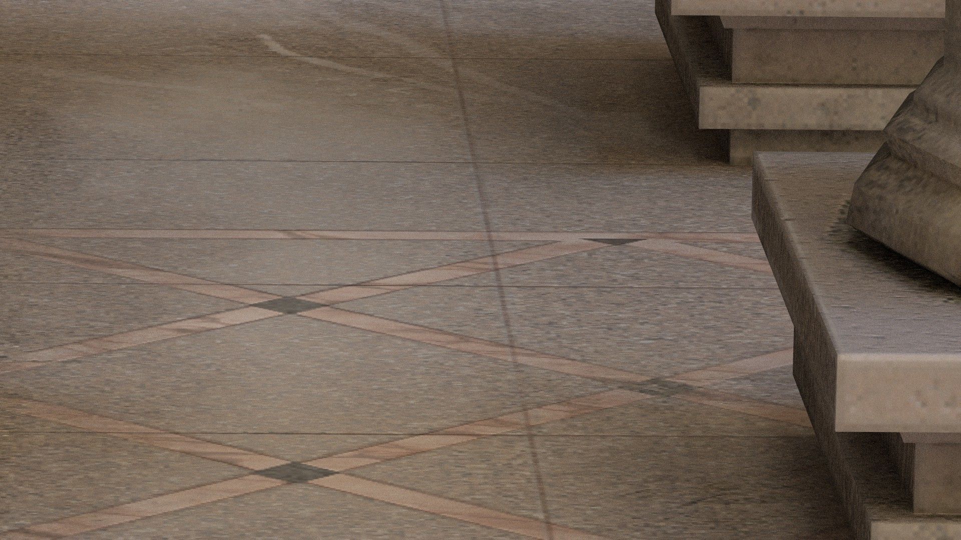 palace bank building Low-poly 3D model_3