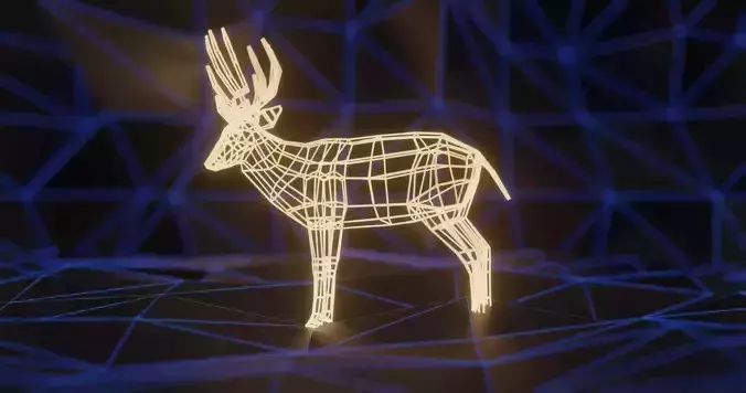 Abstract Glowing Deer 3D Model