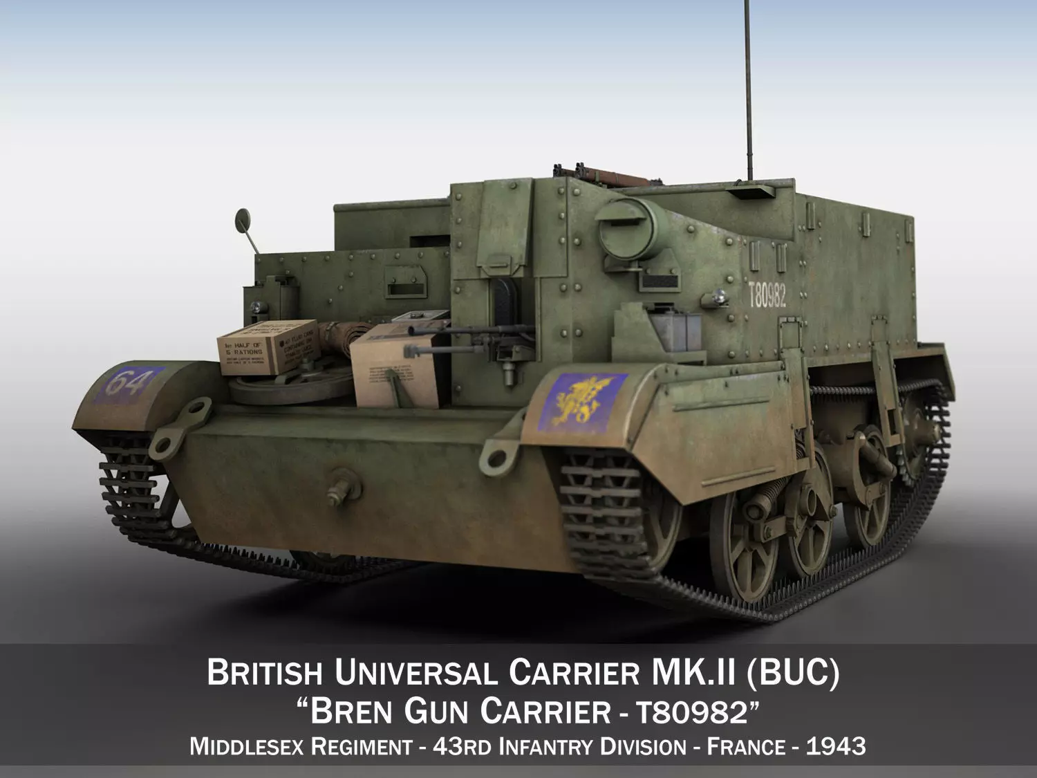 Bren Gun Carrier - BUC - T80982 3D model_0