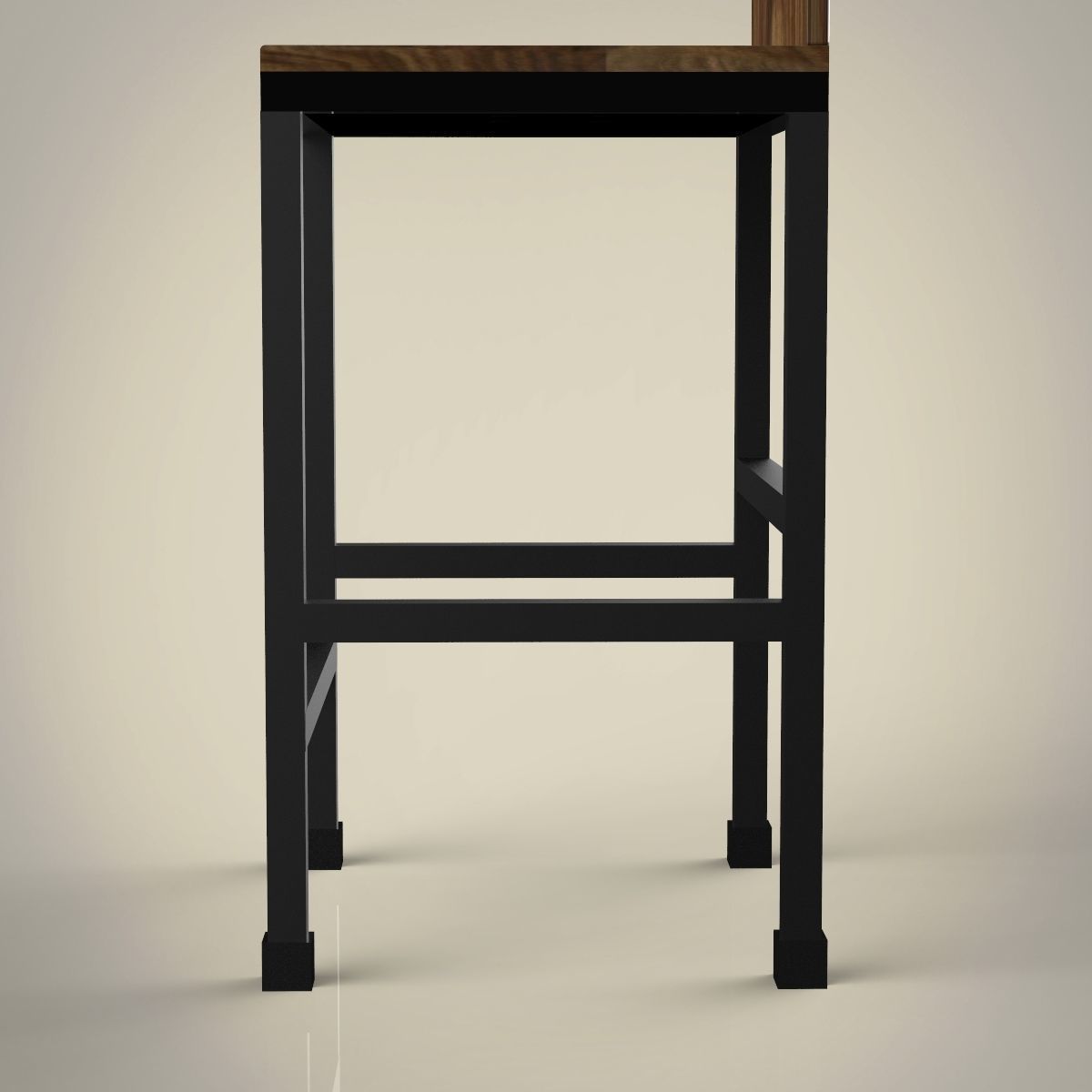 Bar Stool Low-poly 3D model_4
