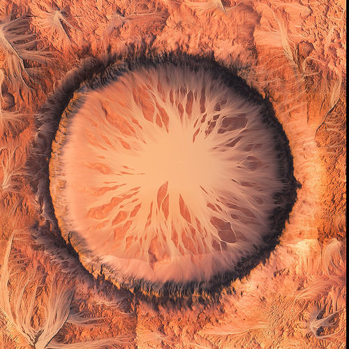 Mars Crater 8k realistic render Vray 3D model