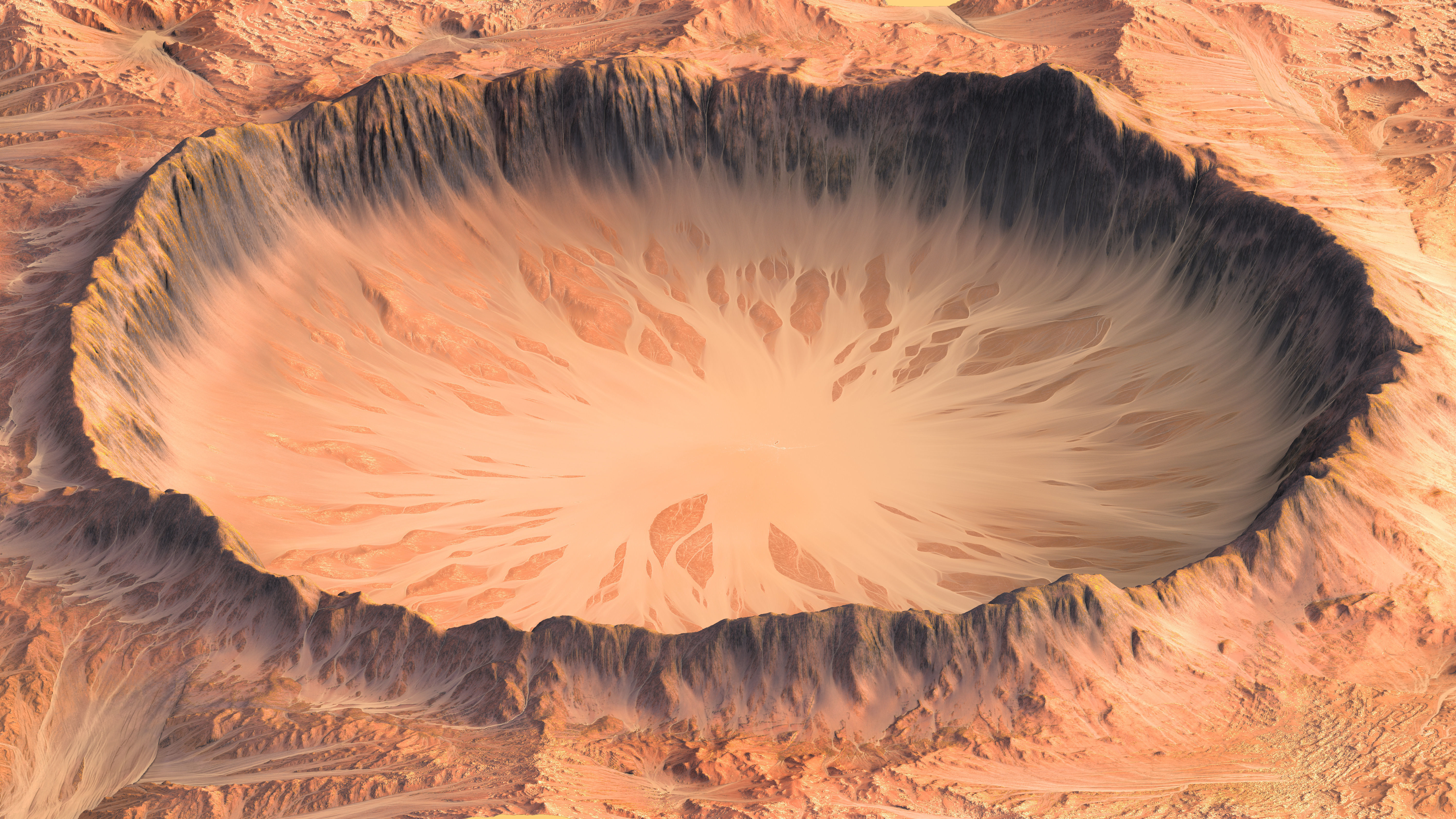 Mars Crater 8k realistic render Vray 3D model_2