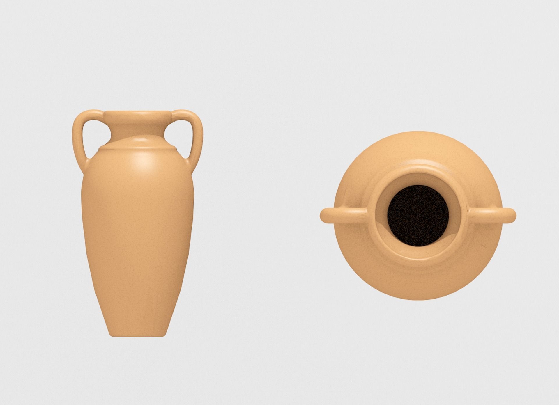 Amphora tan vase and vase Free 3D model_1