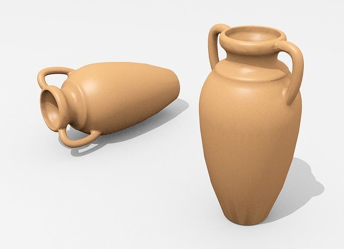 Amphora tan vase and vase Free 3D model