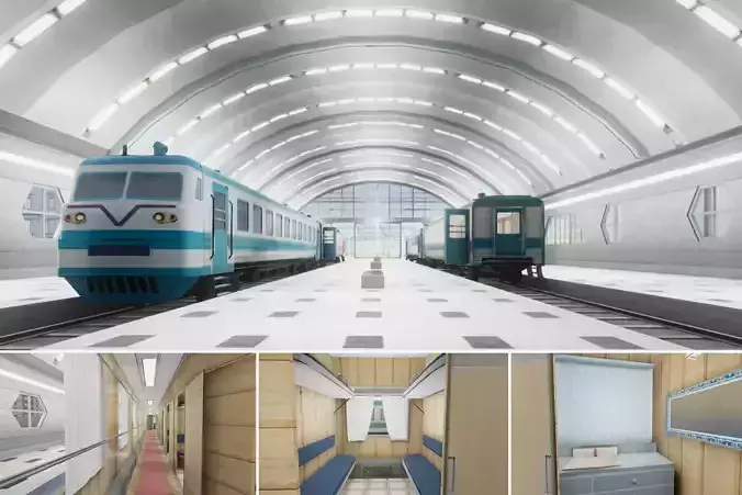 Train Passenger and Train Station 02