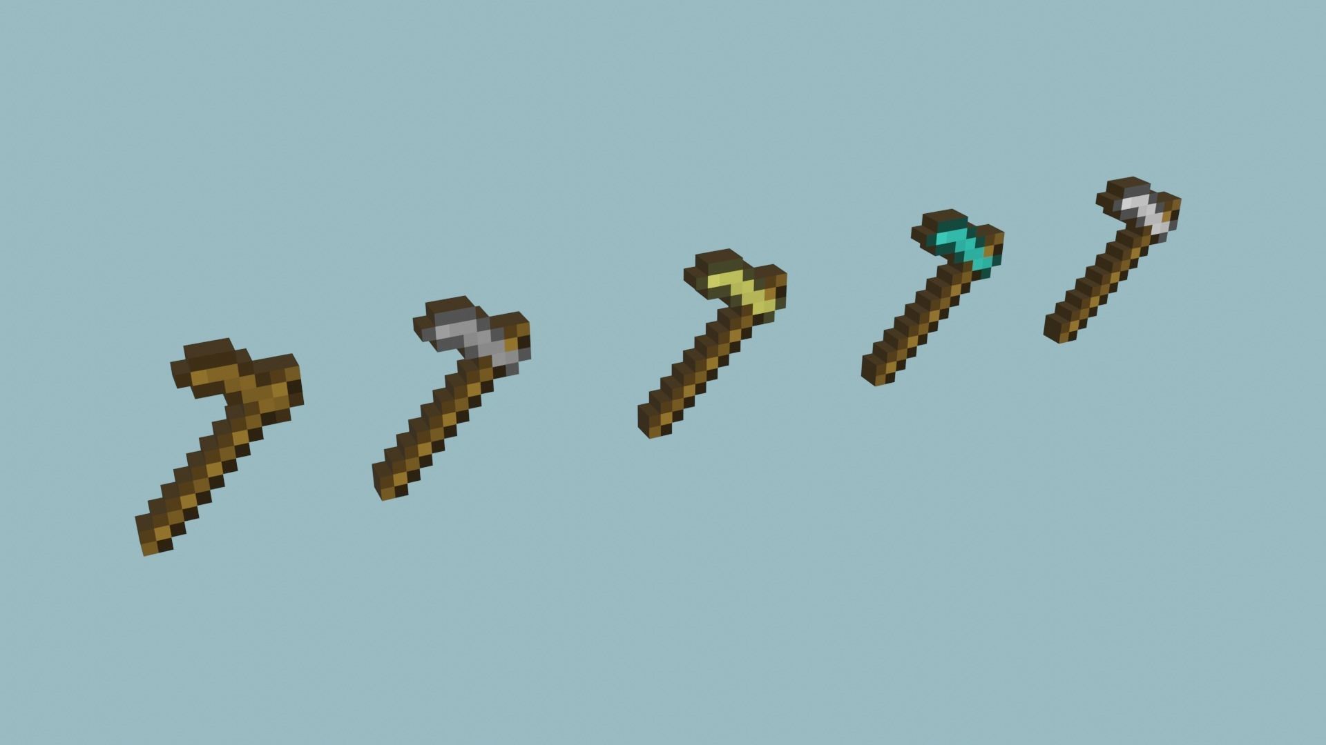 Set of low-poly tools from Minecraft Low-poly 3D model_11