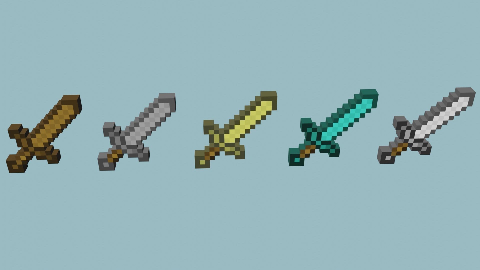 Set of low-poly tools from Minecraft Low-poly 3D model_10