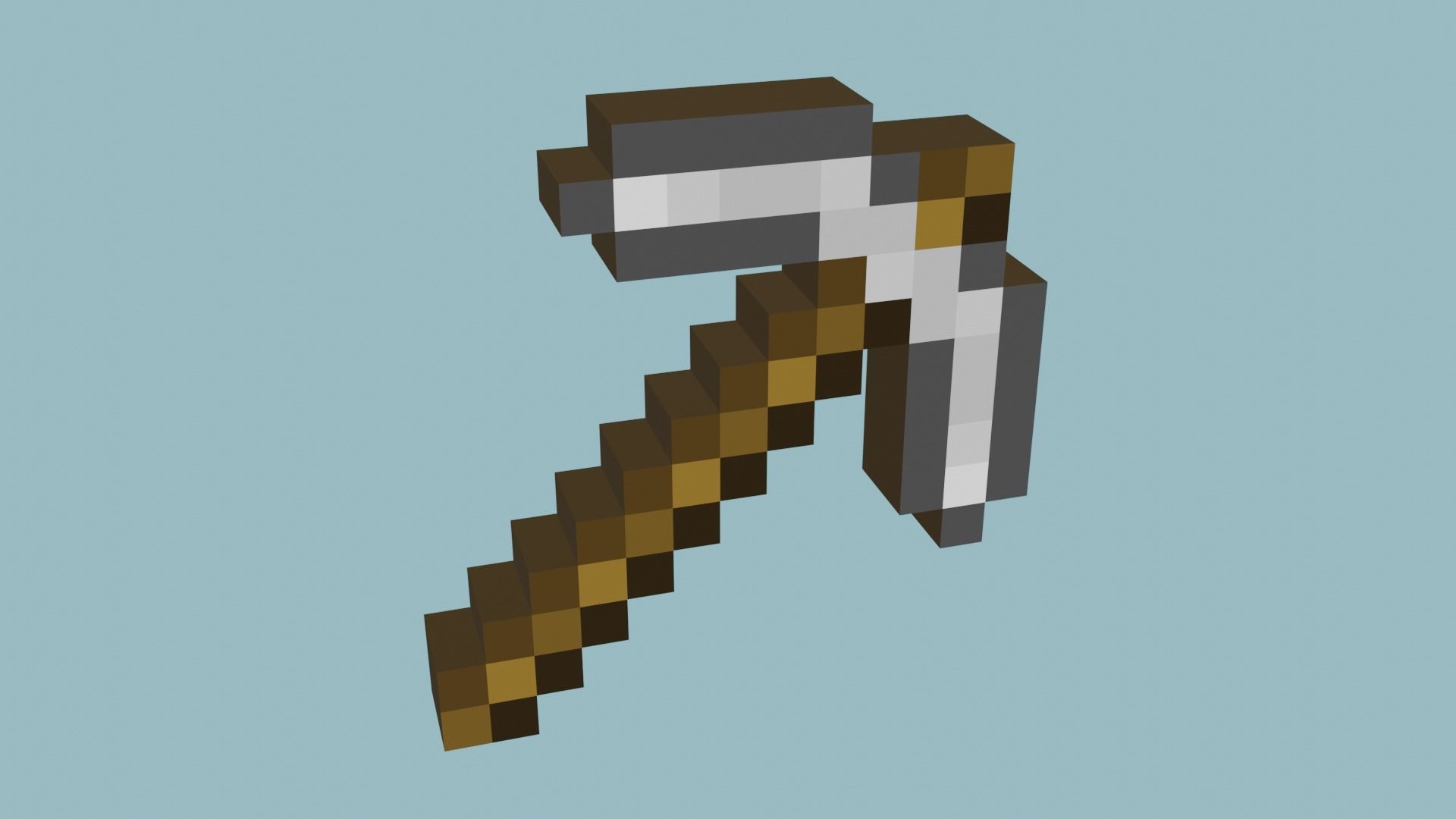 Set of low-poly tools from Minecraft Low-poly 3D model_2