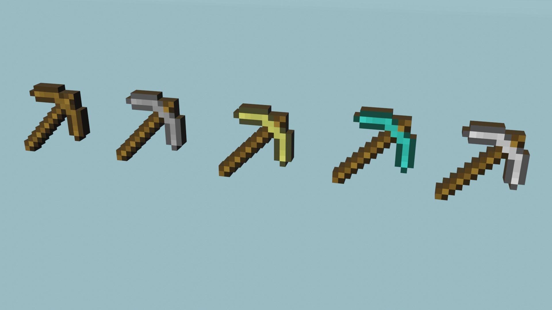 Set of low-poly tools from Minecraft Low-poly 3D model_8