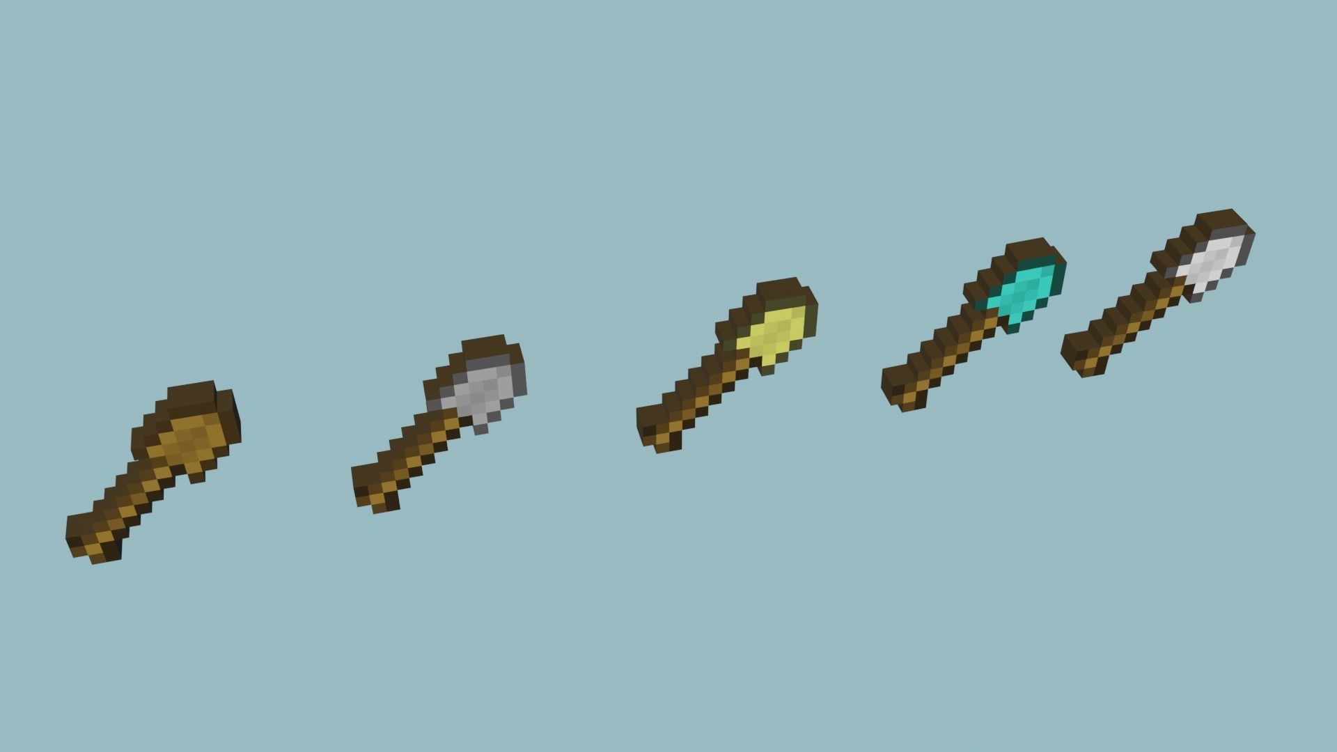 Set of low-poly tools from Minecraft Low-poly 3D model_9