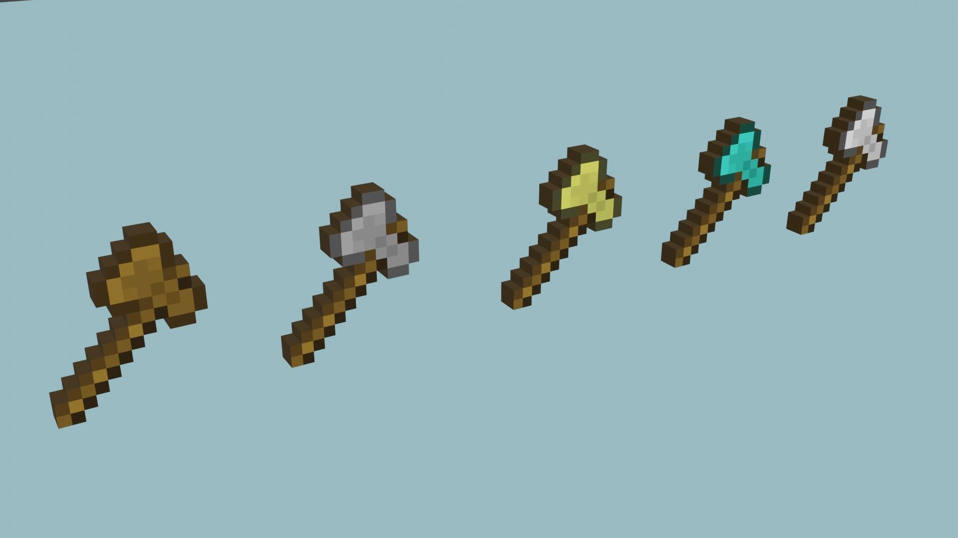 Set of low-poly tools from Minecraft Low-poly 3D model_7