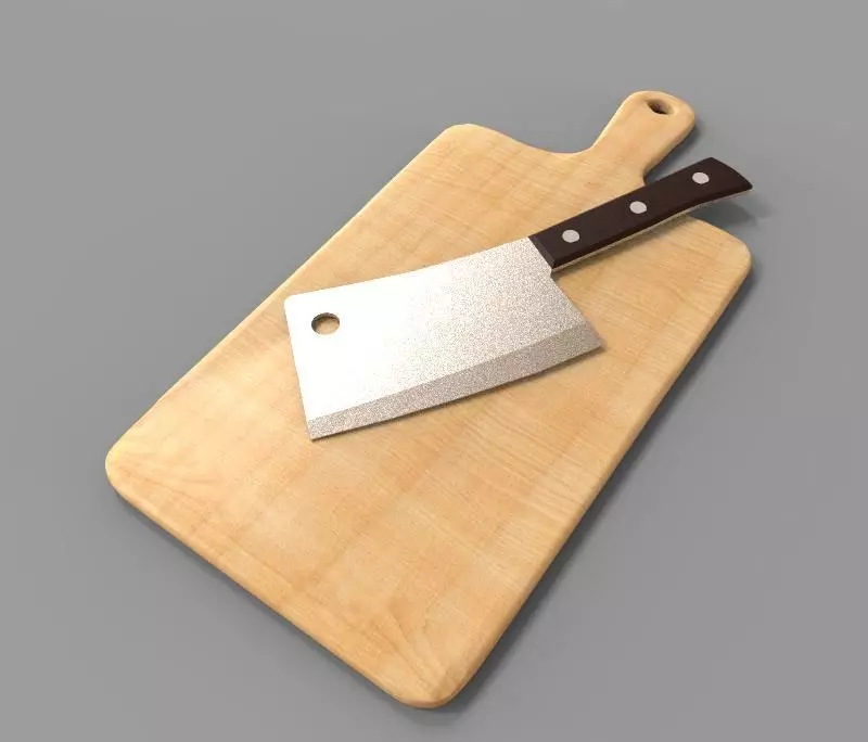 Cleaver and Pad 3D model_0