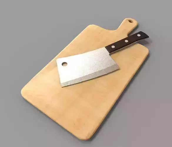 Cleaver and Pad 3D model