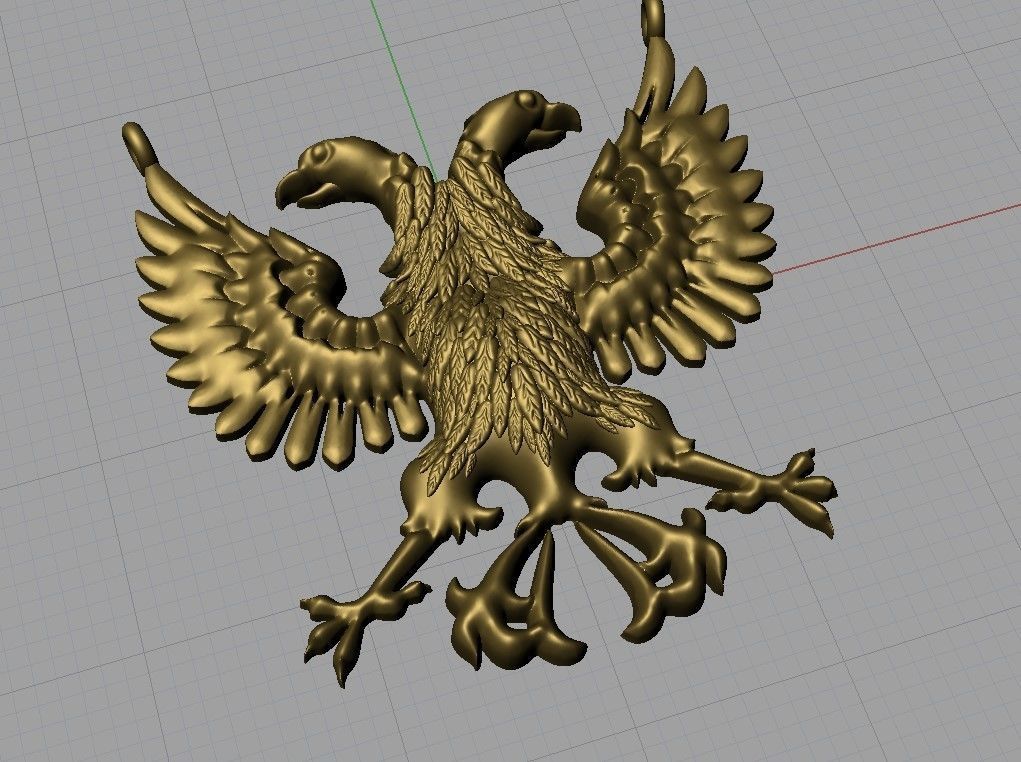 Eagle pendant 3D print model_3