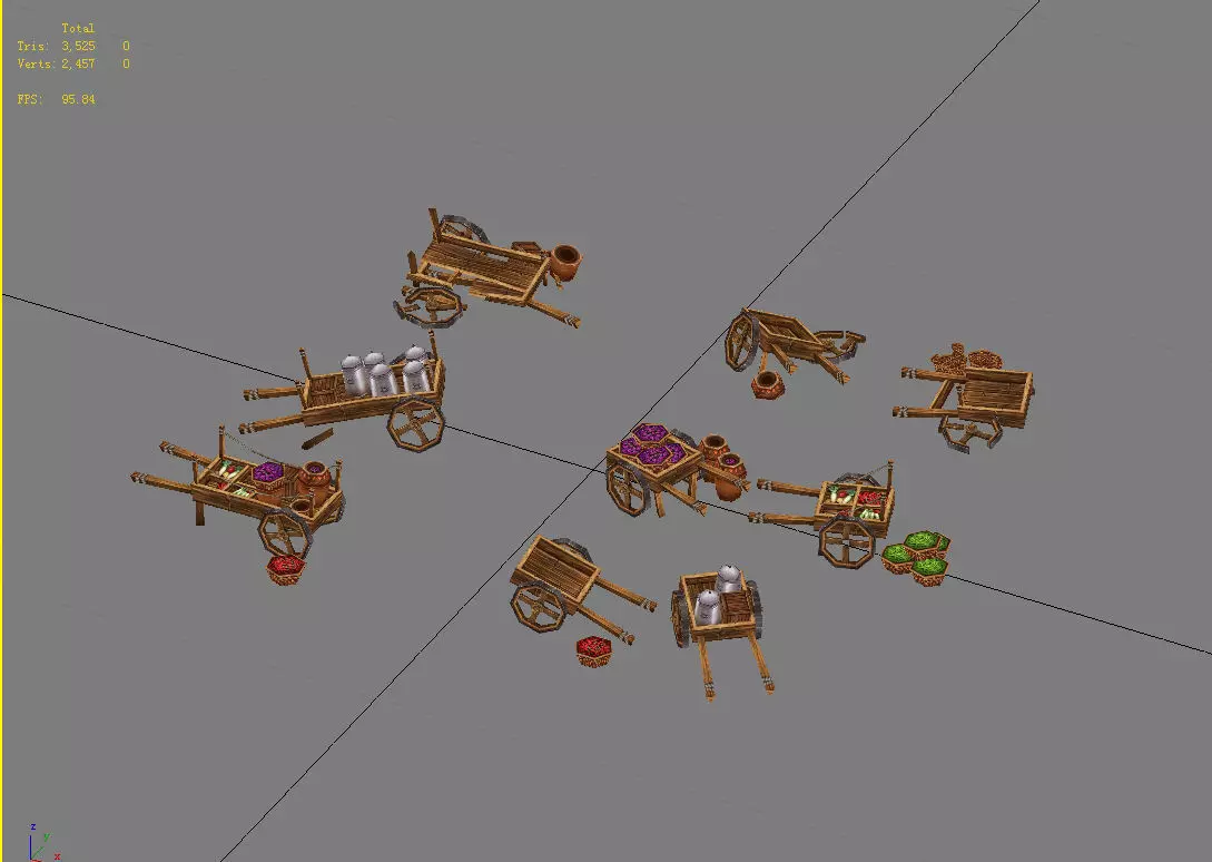 Game Model Arena - trolleys 01 3D model_0