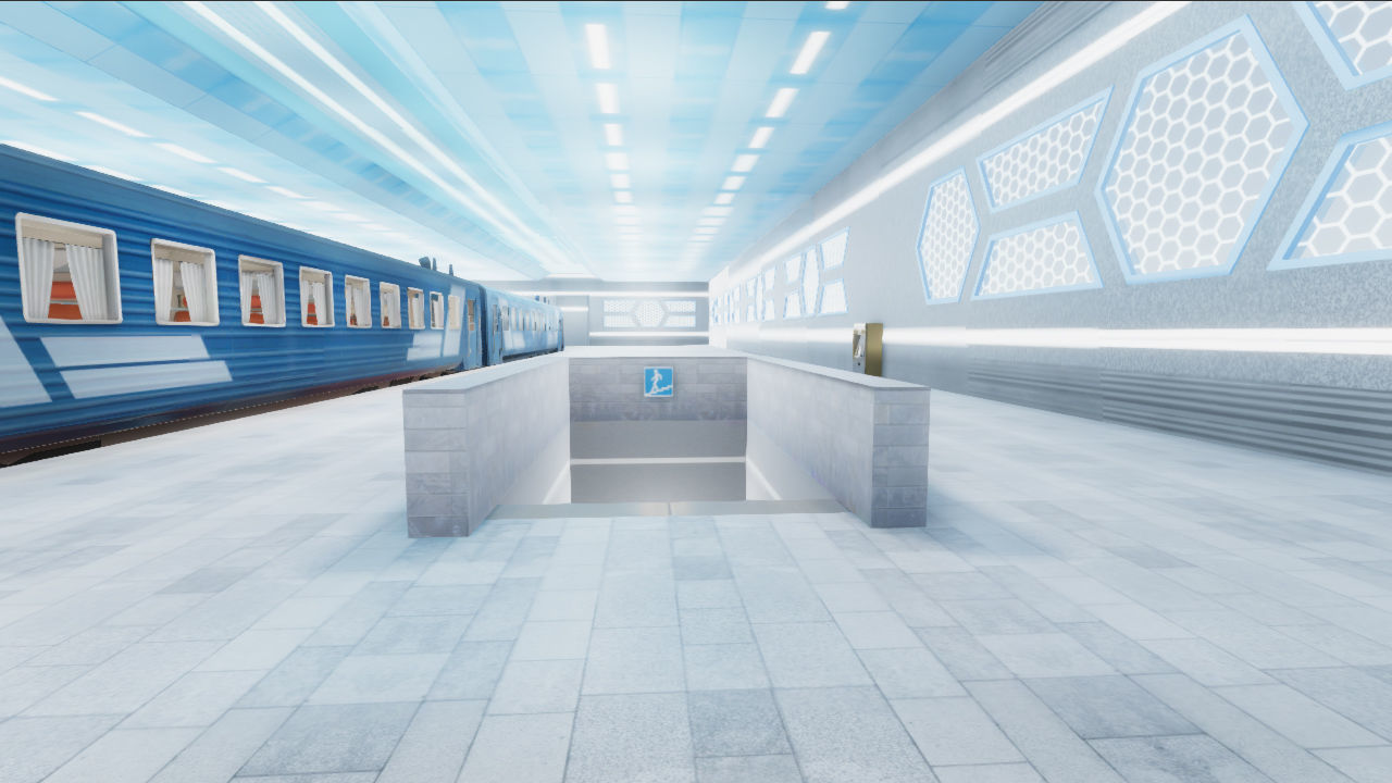 Trains Passenger and Train Stations Bundle - 4 Scenes Low-poly 3D model_7