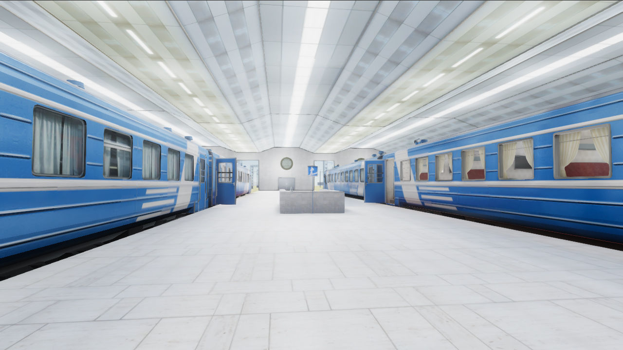 Trains Passenger and Train Stations Bundle - 4 Scenes Low-poly 3D model_13