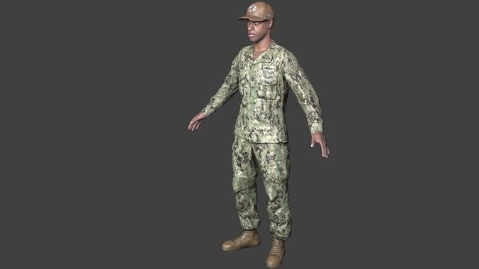 Us Marine Low-poly 3D model