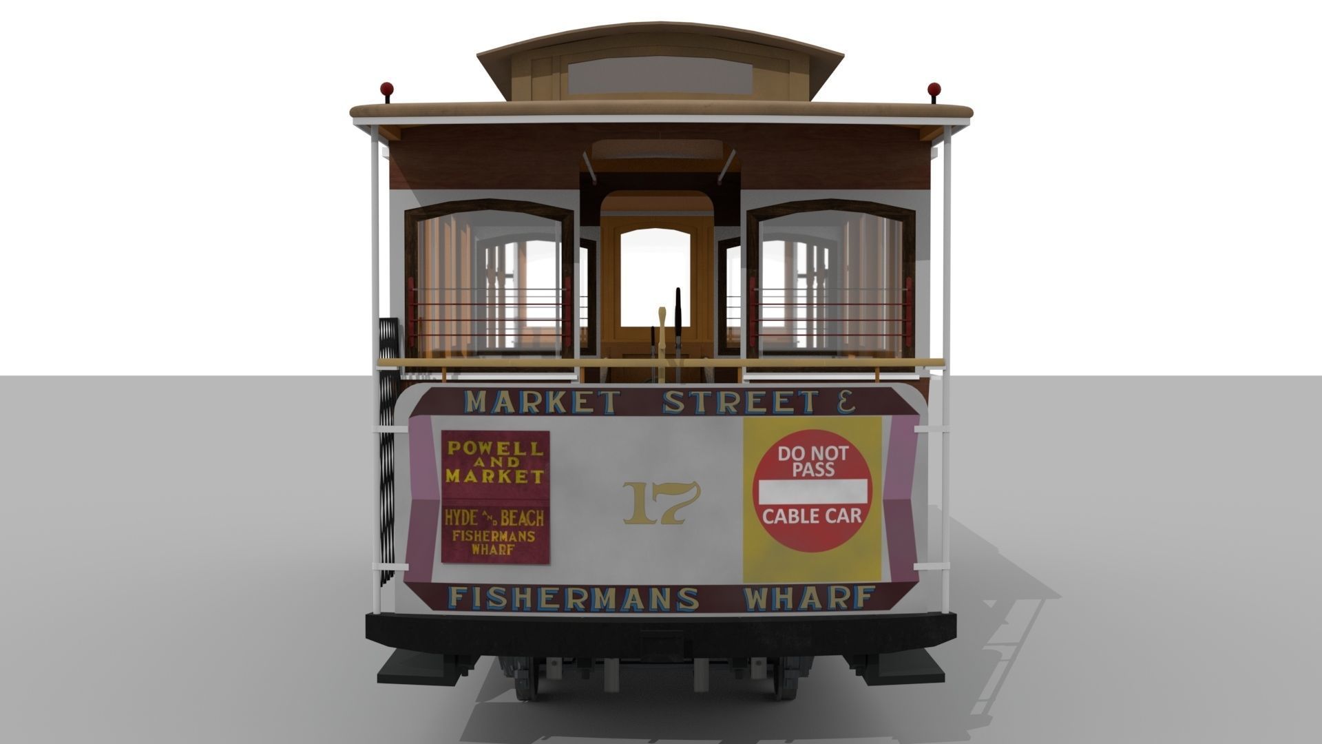 San Francisco Cable Car Low-poly 3D model_4
