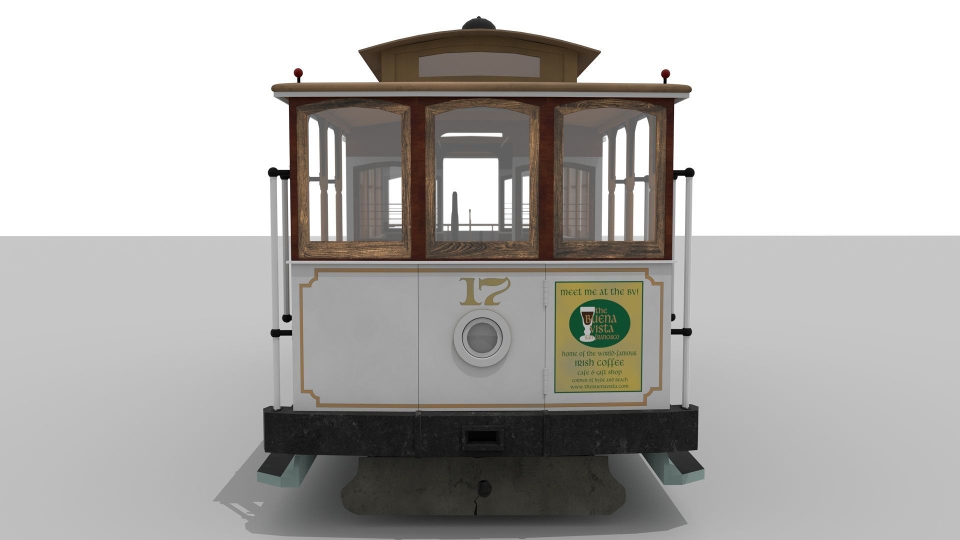 San Francisco Cable Car Low-poly 3D model_2
