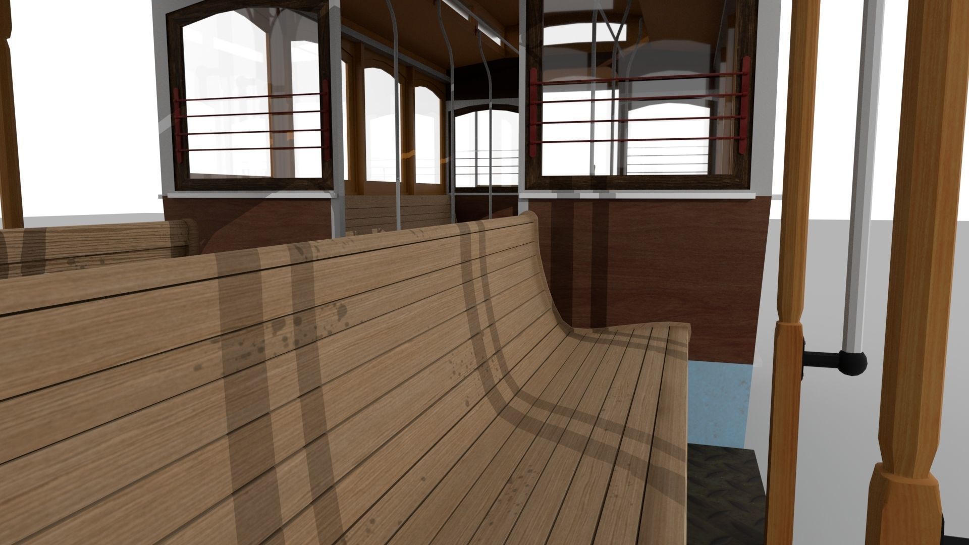 San Francisco Cable Car Low-poly 3D model_5