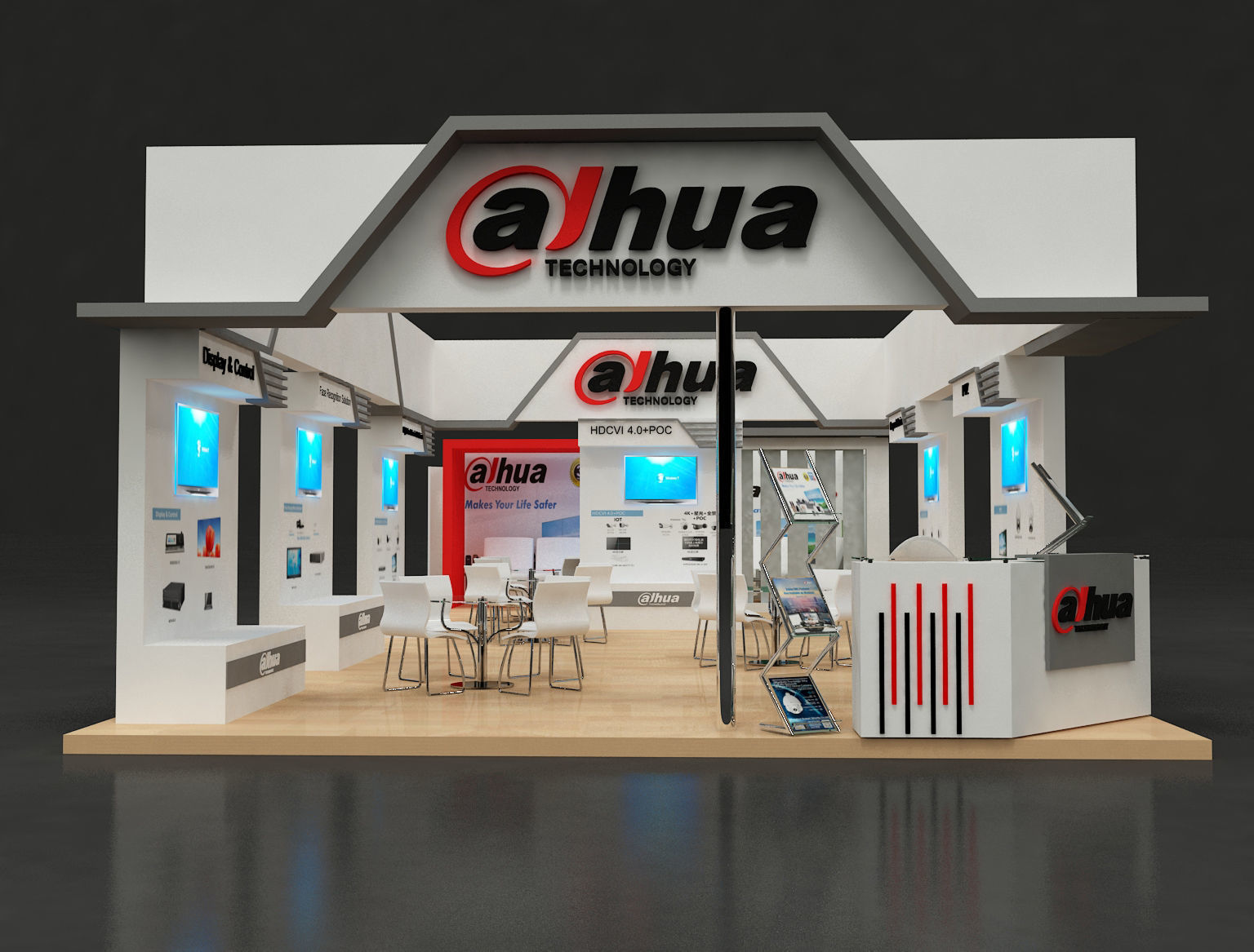 Exhibition stall design  1800x600 cm 3D model_2