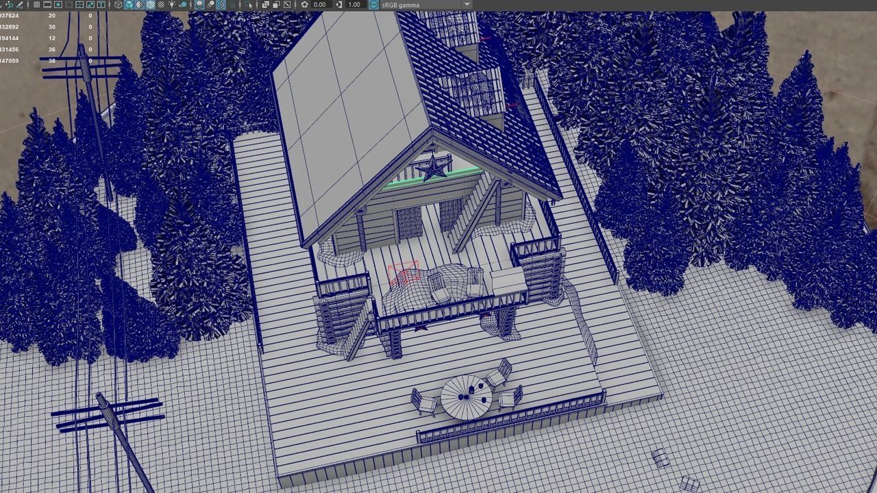 Christmas Cabin in the Snowy Woods 3D model_13