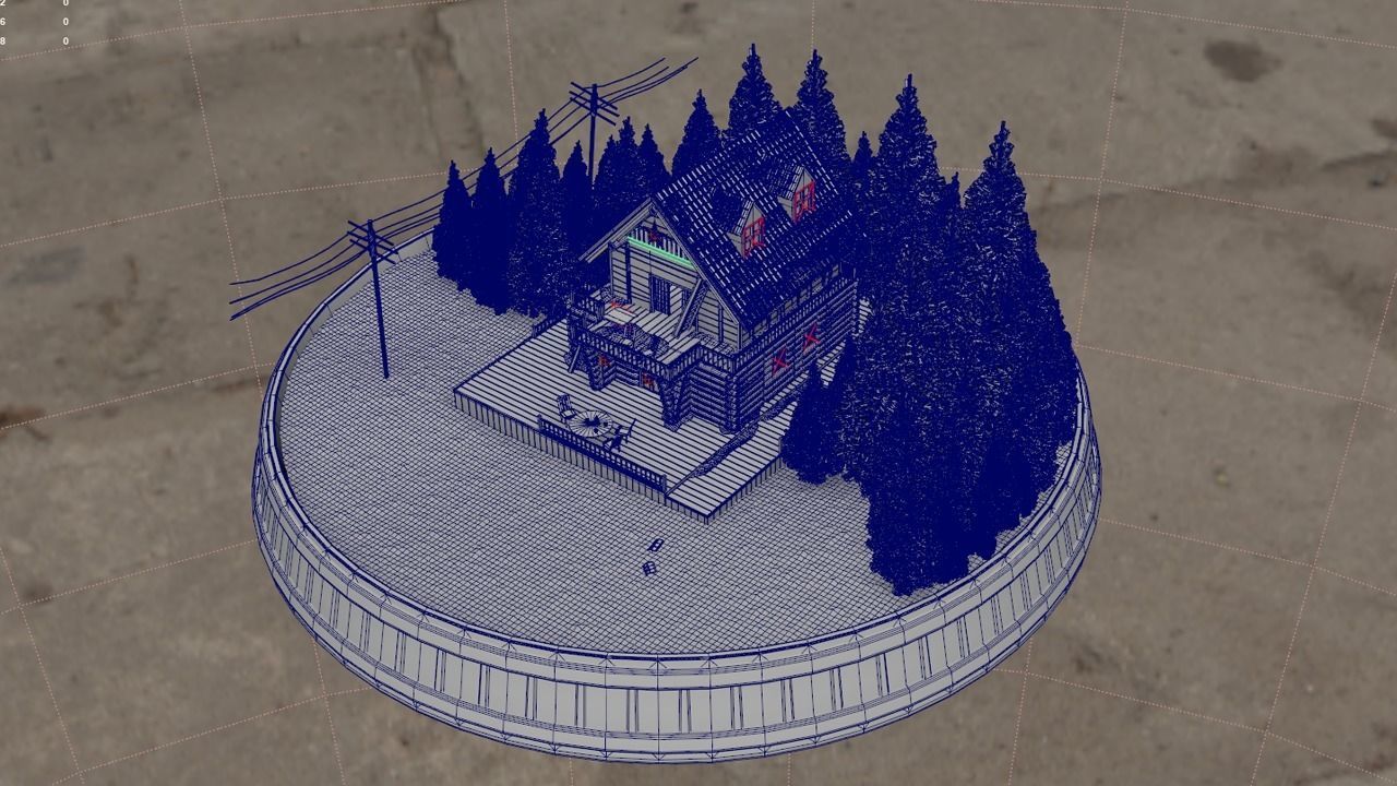 Christmas Cabin in the Snowy Woods 3D model_11