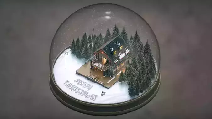 Christmas Cabin in the Snowy Woods 3D model Christmas Cabin in the Snowy Woods 3D model