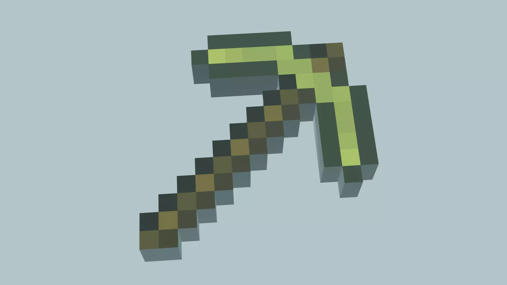 Low-poly gold pickaxe from Minecraft Free low-poly 3D model_0