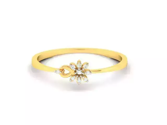 Women Flower Band Ring 3dm render detail 3D print model