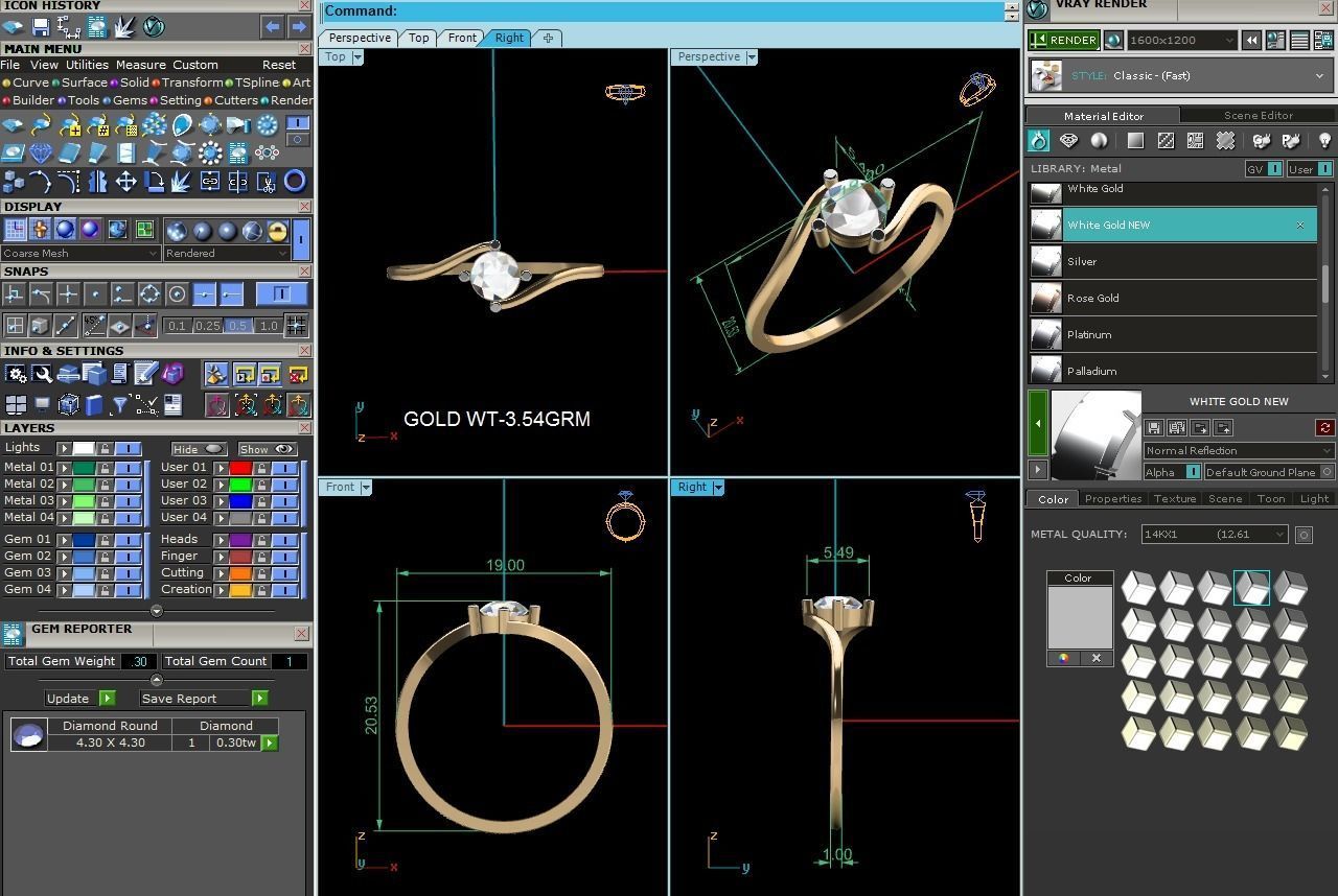 Women solitaire ring 3dm render detail  3D print model_8